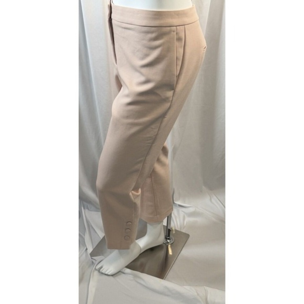 Ann Taylor Tan Cropped Trouser Pants Button Detail 12 Academia Preppy Chic 79-41 - Picture 10 of 15